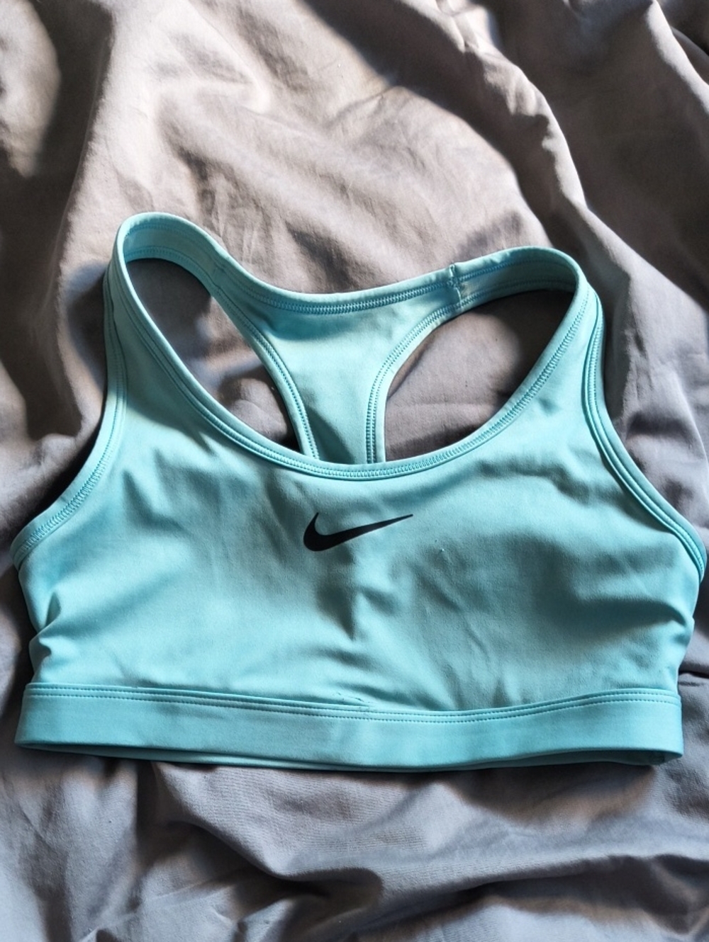Nike Teal Racerback Sports Bra with Black Swoosh
